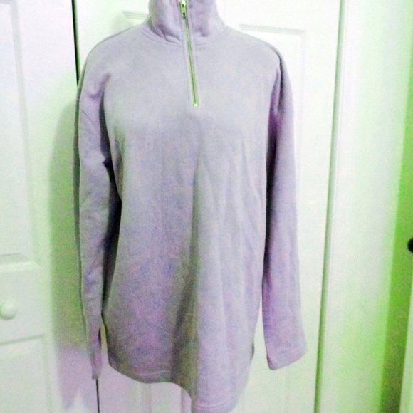 JONES OF NEW YORK NWT BABY BLUE 100% COTTON KNIT TOP WITH ZIP AT NECK SIZE L - Picture 1 of 5